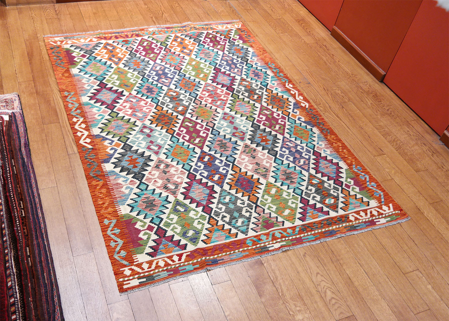 Kilim szövött szőnyeg 229 x 172 cm - SPM30-1872-maimana-kilim-kezi-szovesu-gyapju-szonyeg-pakisztanbol-b