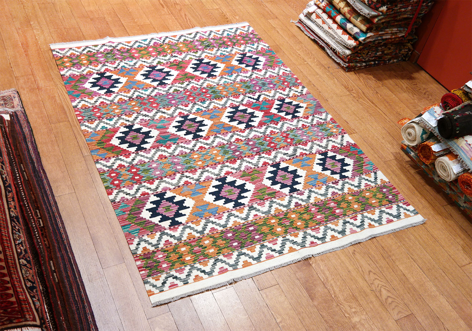 Kilim szövött szőnyeg 200 x 149 cm - SPM30-1882-maimana-kilim-kezi-szovesu-gyapju-szonyeg-pakisztanbol-b