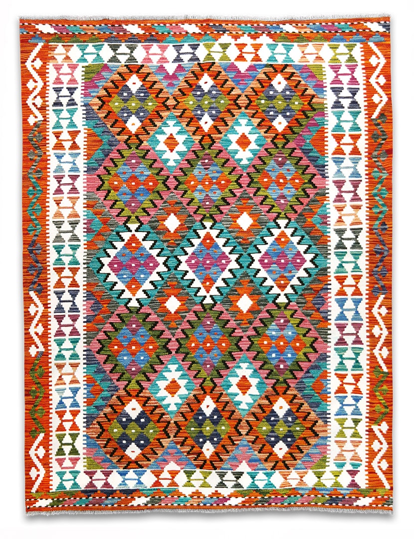 Kilim szövött szőnyeg 199 x 151 cm - SPM30-1886-maimana-kilim-kezi-szovesu-gyapju-szonyeg-pakisztanbol-a
