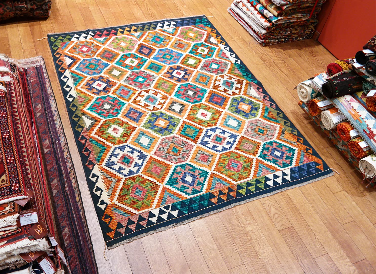 Kilim szövött szőnyeg 208 x 160 cm - SPM30-1891-maimana-kilim-kezi-szovesu-gyapju-szonyeg-pakisztanbol-b