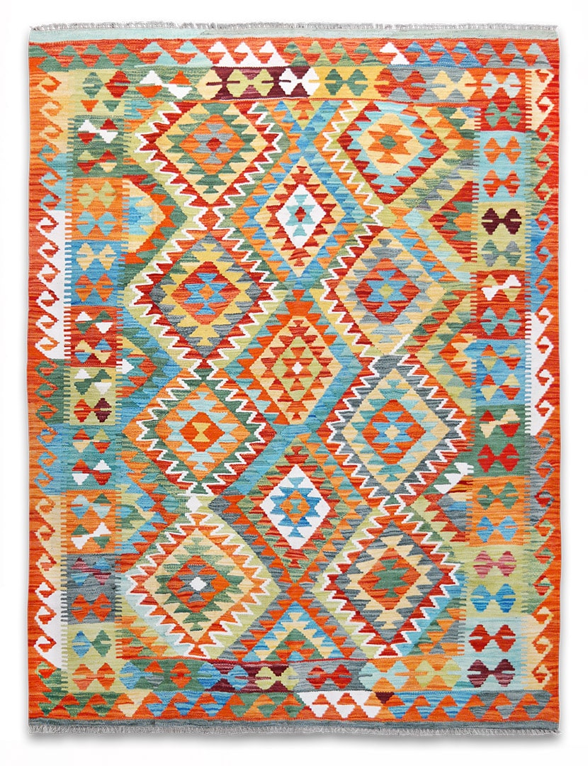 Kilim szövött szőnyeg 204 x 153 cm - SPM30-1895-maimana-kilim-kezi-szovesu-gyapju-szonyeg-pakisztanbol-a