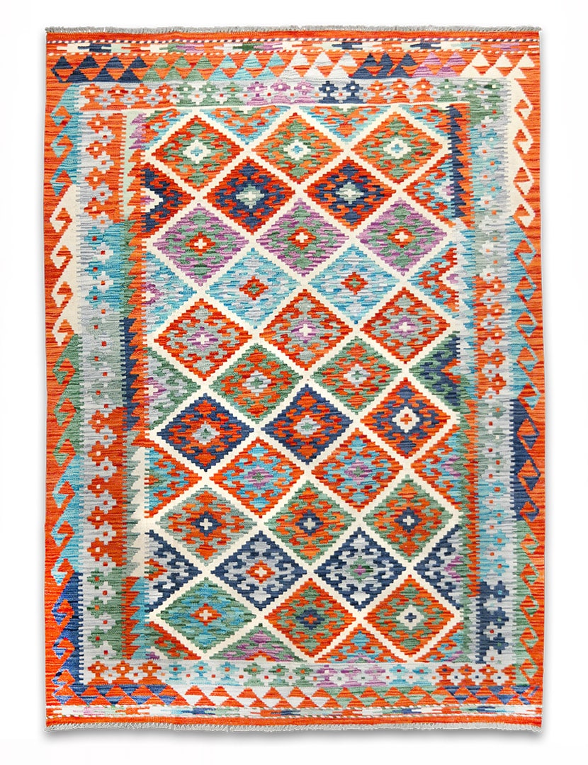 Kilim szövött szőnyeg 212 x 151 cm - SPM30-1899-maimana-kilim-kezi-szovesu-gyapju-szonyeg-pakisztanbol-a
