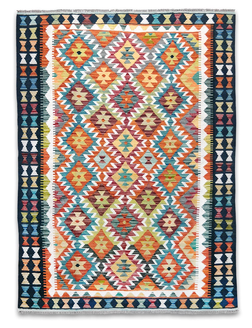 Kilim szövött szőnyeg 201 x 145 cm - SPM30-1903-maimana-kilim-kezi-szovesu-gyapju-szonyeg-pakisztanbol-a