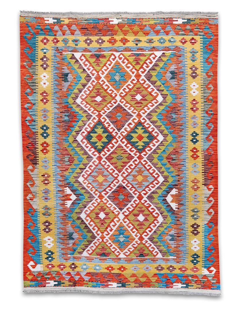 Kilim szövött szőnyeg 206 x 147 cm - SPM30-1908-maimana-kilim-kezi-szovesu-gyapju-szonyeg-pakisztanbol-a