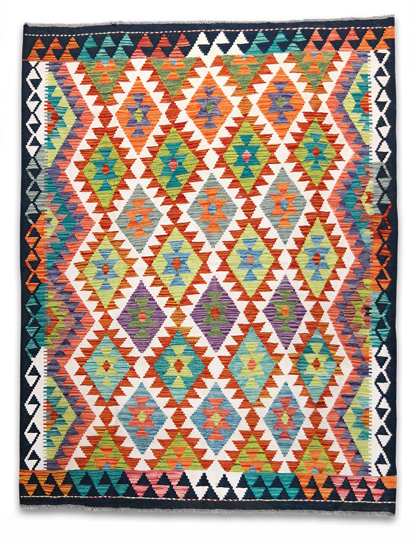 Kilim szövött szőnyeg 198 x 151 cm - SPM30-1909-maimana-kilim-kezi-szovesu-gyapju-szonyeg-pakisztanbol-a