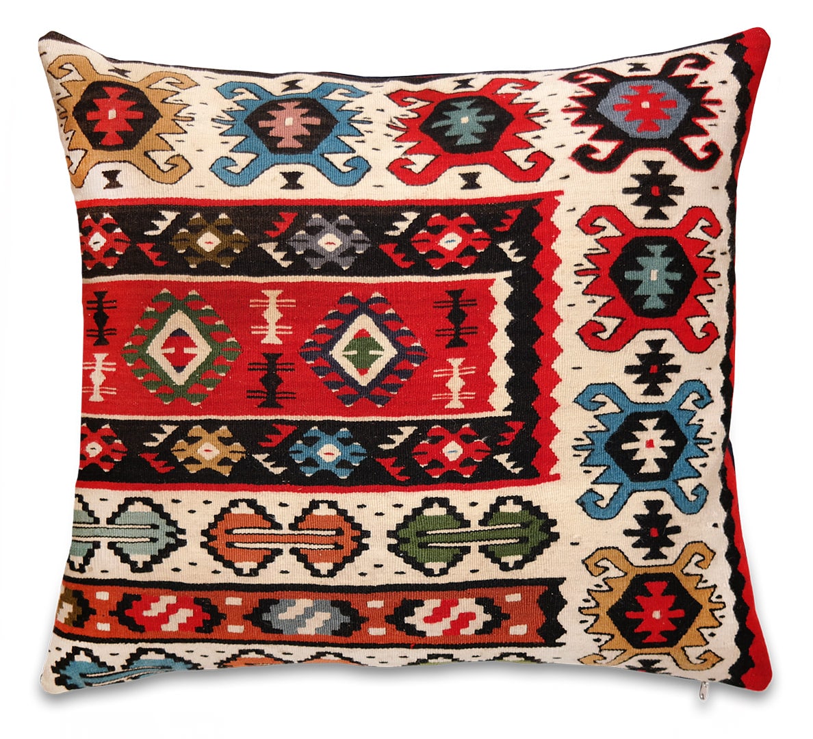 Piroti kelim párnahuzat 75 x 66 cm - KR1146-piroti-kilim-parnahuzat-szerbiabol-aa