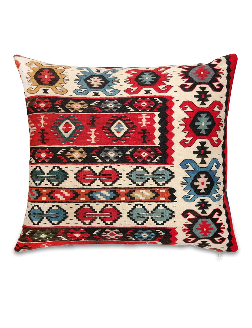 Piroti kelim díszpárna 75 x 66 cm - KR1147-piroti-kilim-parnahuzat-szerbiabol-a