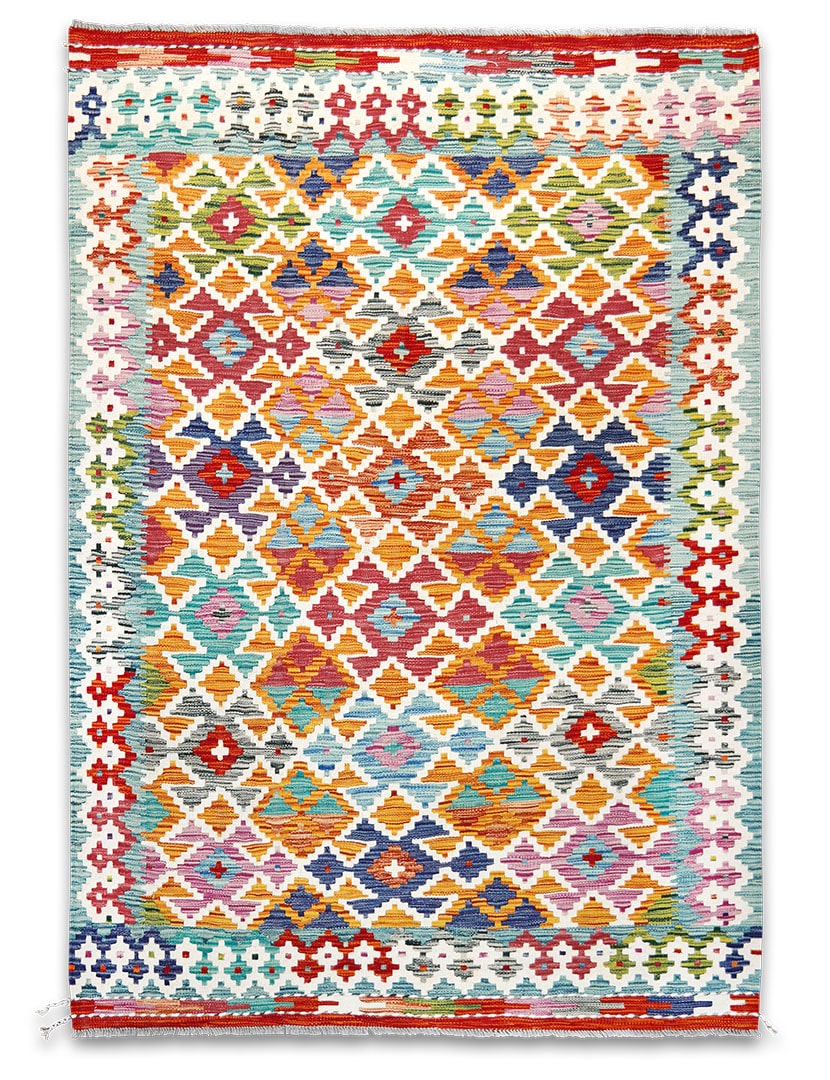 Kilim szövött szőnyeg 192 x 132 cm - SPM30-1923-maimana-kilim-kezi-szovesu-gyapju-szonyeg-pakisztanbol-a