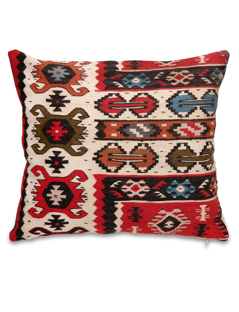 Piroti kelim díszpárna 56 x 51 cm - KR1150-piroti-kilim-parnahuzat-szerbiabol-a