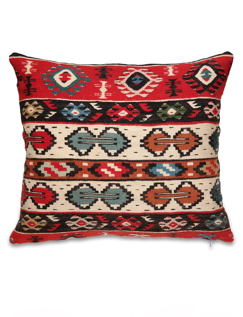 Piroti kelim párnahuzat 56 x 50 cm - KR1161-piroti-kilim-parnahuzat-szerbiabol-a