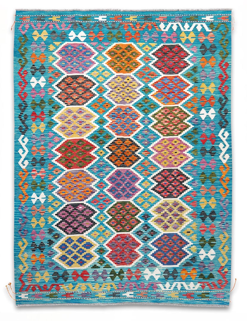 Kilim szövött szőnyeg 243 x 178 cm - SPM30-1737-maimana-kilim-kezi-szovesu-gyapju-szonyeg-pakisztanbol-a