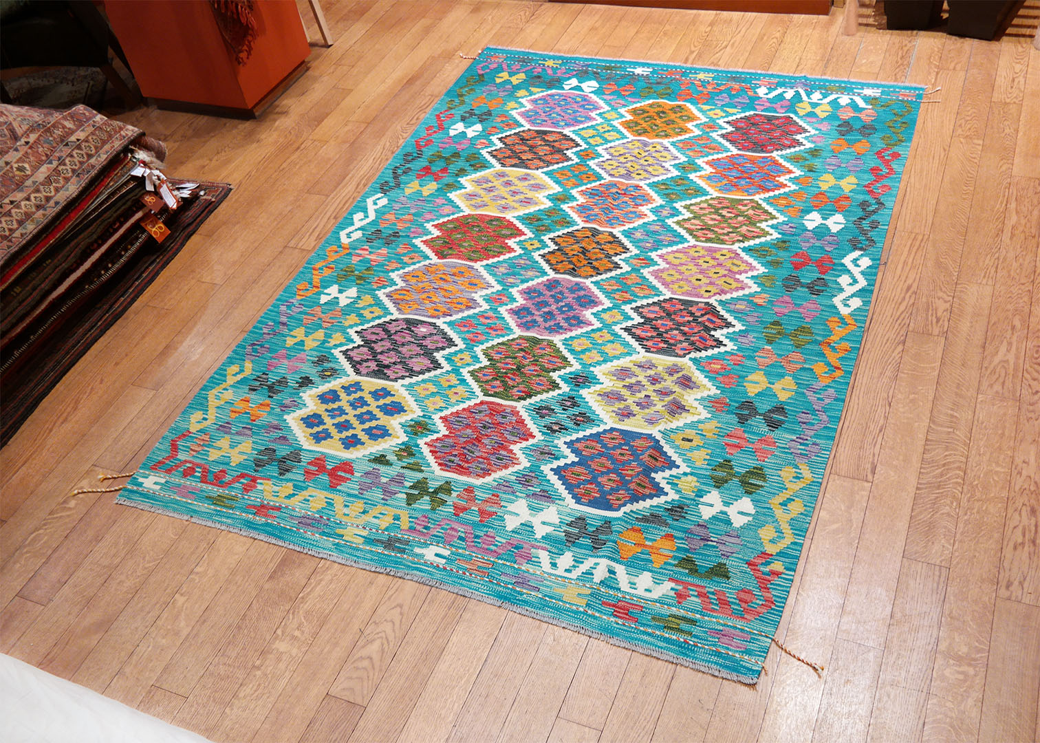 Kilim szövött szőnyeg 243 x 178 cm - SPM30-1737-maimana-kilim-kezi-szovesu-gyapju-szonyeg-pakisztanbol-c