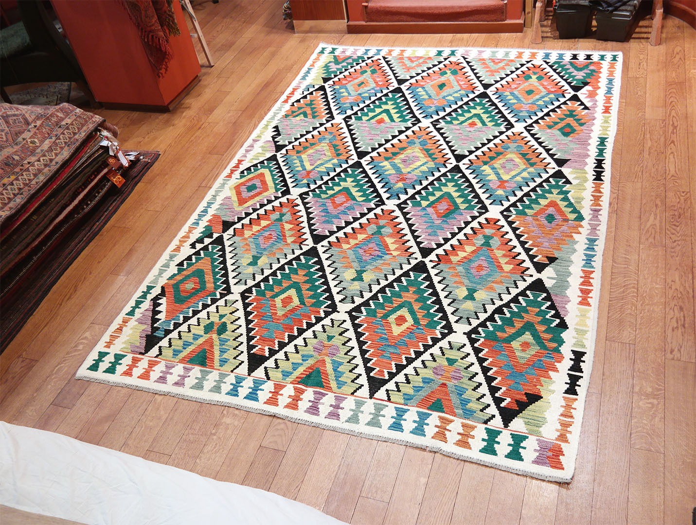 Kilim szövött szőnyeg 290 x 200 cm - SPM30-1833-maimana-kilim-kezi-szovesu-gyapju-szonyeg-pakisztanbol-c
