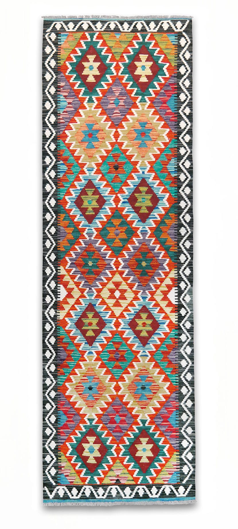 Kilim szövött futószőnyeg 246 x 77 cm - SPM30-1933-maimana-kilim-kezi-szovesu-gyapju-futoszonyeg-pakisztanbol-aa