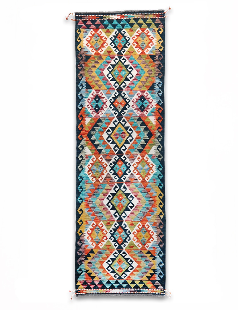 Kilim szövött futószőnyeg 248 x 83 cm - SPM30-1943-maimana-kilim-kezi-szovesu-gyapju-futoszonyeg-pakisztanbol-a