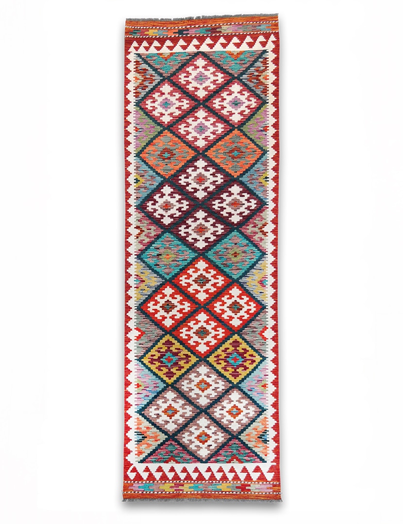 Kilim szövött futószőnyeg 248 x 82 cm - SPM30-1945-maimana-kilim-kezi-szovesu-gyapju-futoszonyeg-pakisztanbol-a