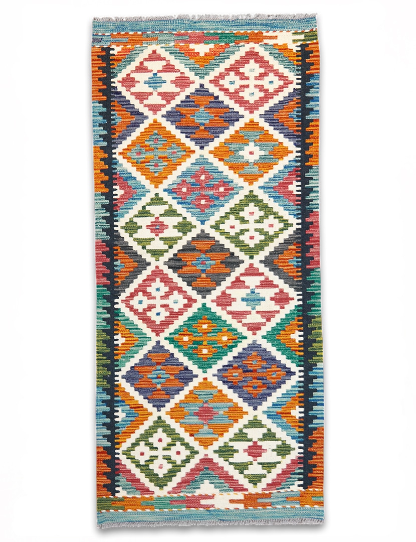 Kilim szövött futószőnyeg 146 x 65 cm - SPM30-1968-maimana-kilim-kezi-szovesu-gyapju-futoszonyeg-pakisztanbol-a