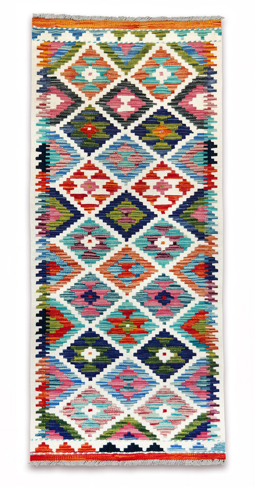 Kilim woven runner carpet 141 x 62 cm - SPM30-1976-maimana-kilim-hand-woven-wool-carpet-from-pakistan-aa
