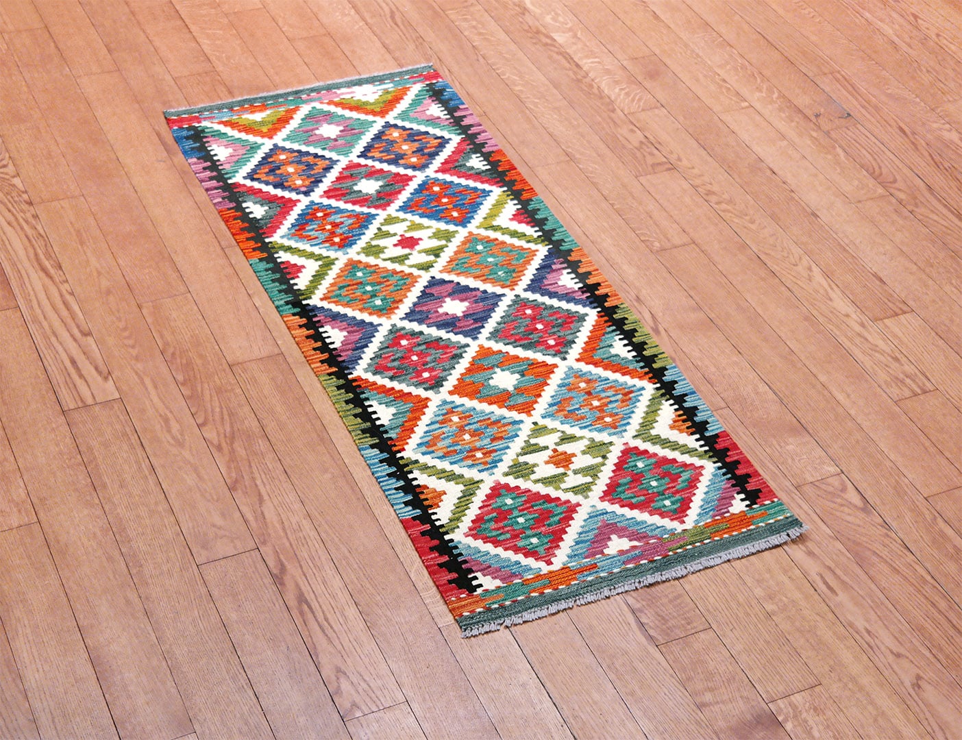 Kilim woven runner carpet 151 x 63 cm - SPM30-1978-maimana-kilim-hand-woven-wool-carpet-from-pakistan-b Kilim woven runner carpet 151 x 63 cm - SPM30-1978-maimana-kilim-hand-woven-wool-carpet-from-pakistan-b