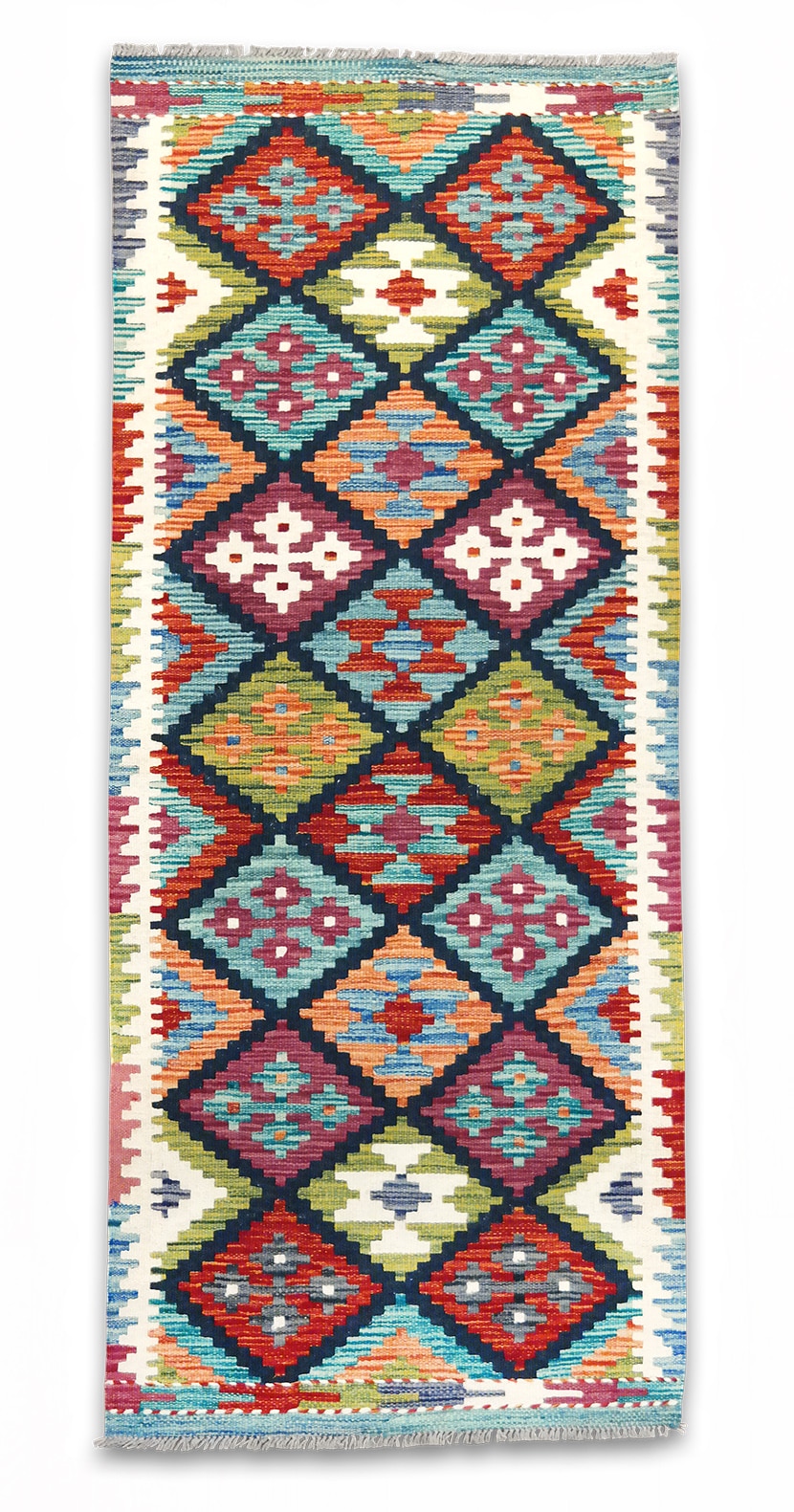 Kilim woven runner carpet 158 x 65 cm - SPM30-1979-maimana-kilim-hand-woven-wool-carpet-from-pakistan-aa
