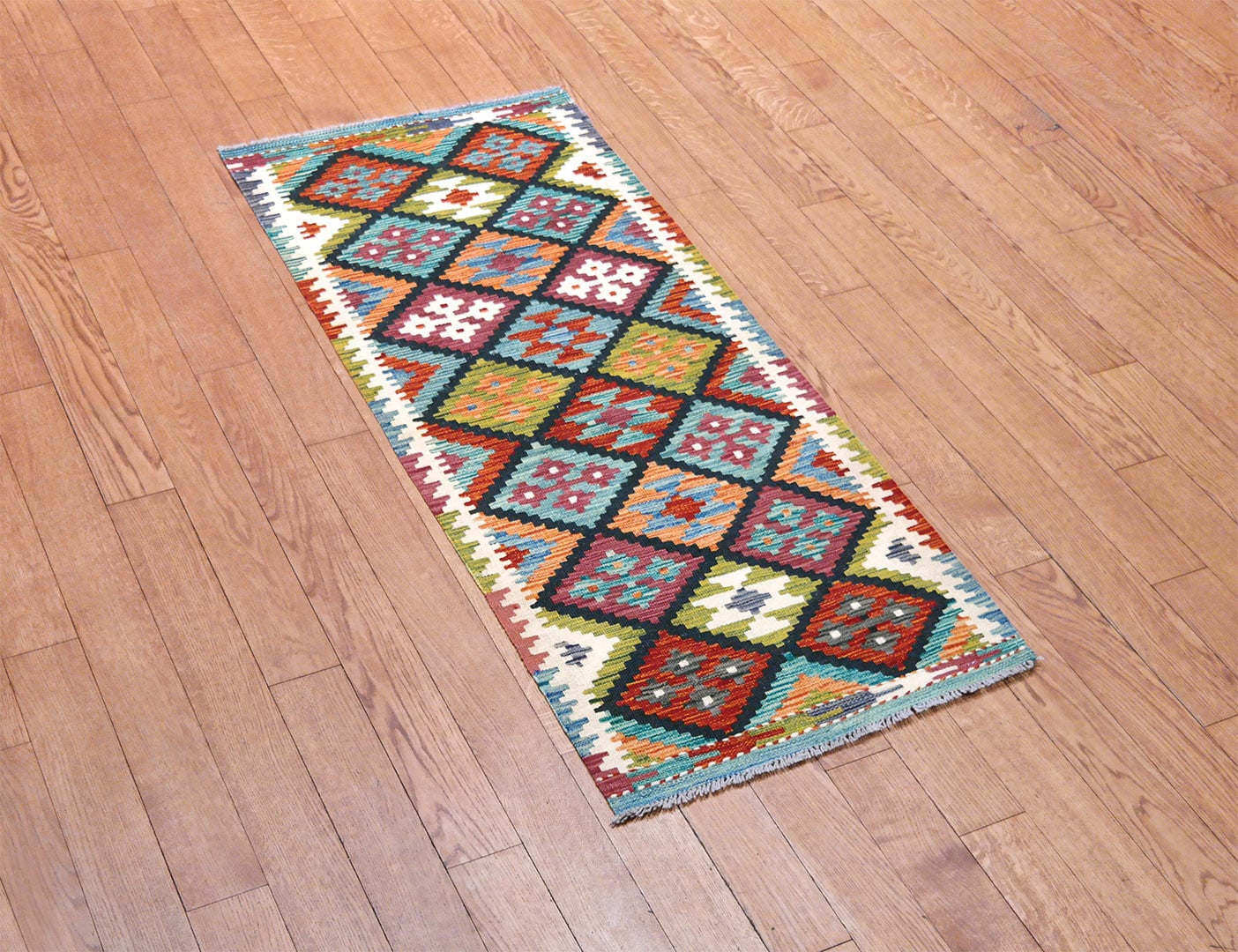Kilim woven runner carpet 158 x 65 cm - SPM30-1979-maimana-kilim-hand-woven-wool-carpet-from-pakistan-b Kilim woven runner carpet 158 x 65 cm - SPM30-1979-maimana-kilim-hand-woven-wool-carpet-from-pakistan-b