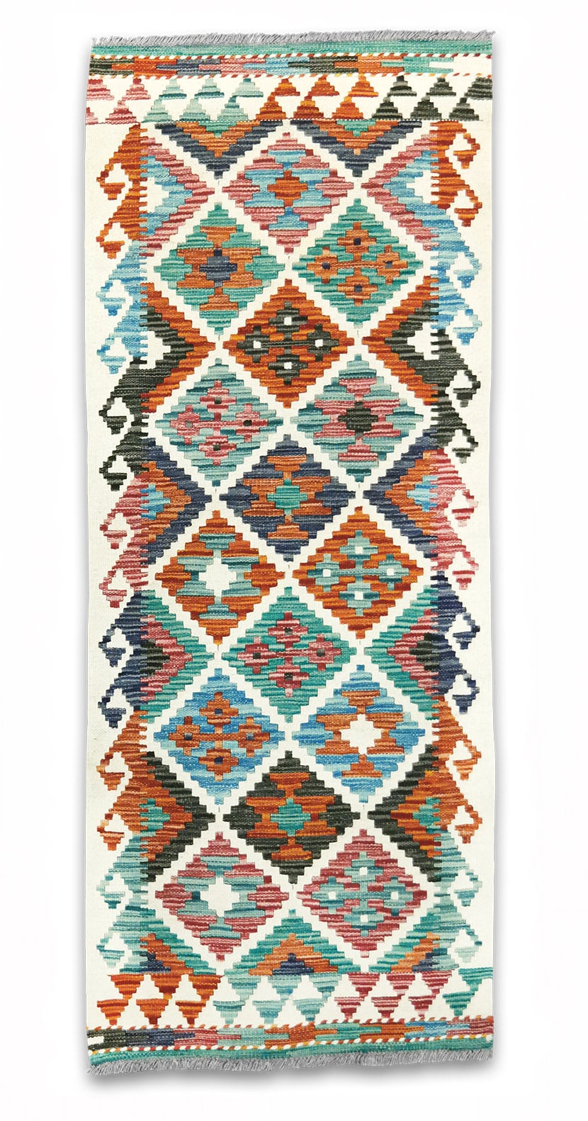 Kilim woven runner carpet 152 x 62 cm - SPM30-1981-maimana-kilim-hand-woven-wool-carpet-from-pakistan-aa