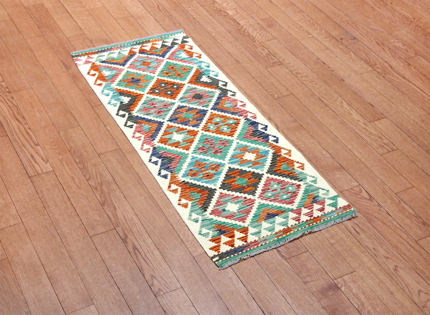 Kilim woven runner carpet 152 x 62 cm - SPM30-1981-maimana-kilim-hand-woven-wool-carpet-from-pakistan-b Kilim woven runner carpet 152 x 62 cm - SPM30-1981-maimana-kilim-hand-woven-wool-carpet-from-pakistan-b