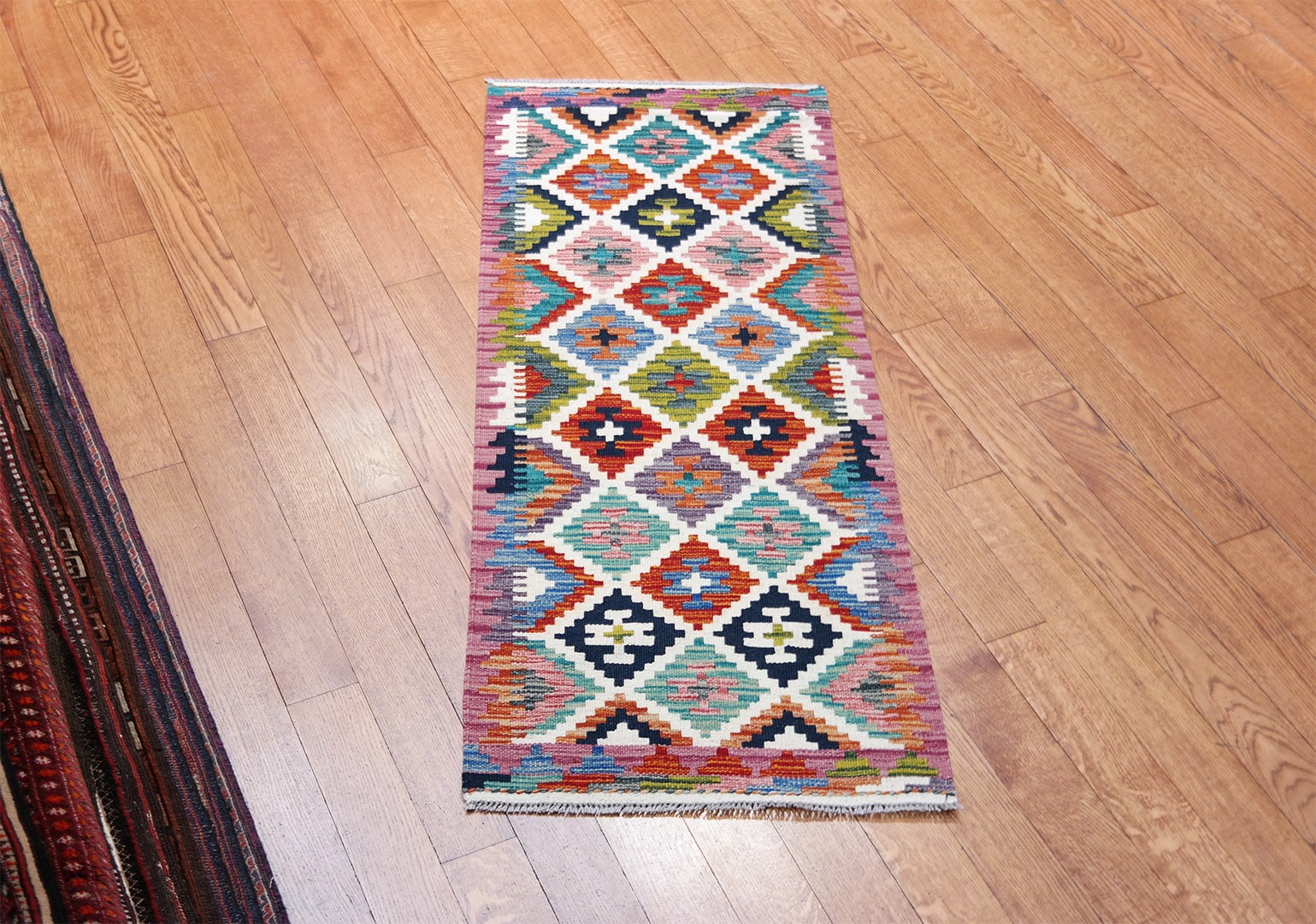 Kilim woven runner carpet 153 x 61 cm - SPM30-1983-maimana-kilim-hand-woven-wool-runner-carpet-from-pakistan-b Kilim woven runner carpet 153 x 61 cm - SPM30-1983-maimana-kilim-hand-woven-wool-runner-carpet-from-pakistan-b