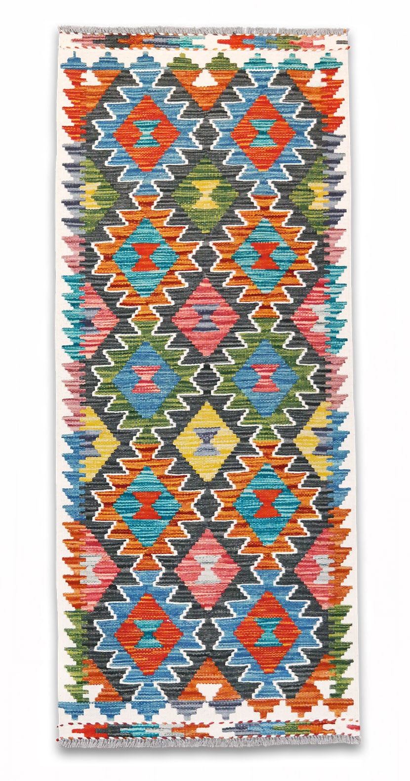 Kilim woven runner carpet 149 x 61 cm - SPM30-1987-maimana-kilim-hand-woven-wool-carpet-from-pakistan-aa