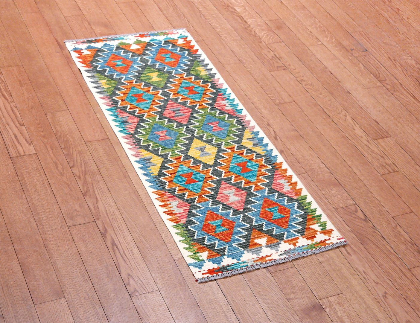 Kilim woven runner carpet 149 x 61 cm - SPM30-1987-maimana-kilim-hand-woven-wool-carpet-from-pakistan-b Kilim woven runner carpet 149 x 61 cm - SPM30-1987-maimana-kilim-hand-woven-wool-carpet-from-pakistan-b