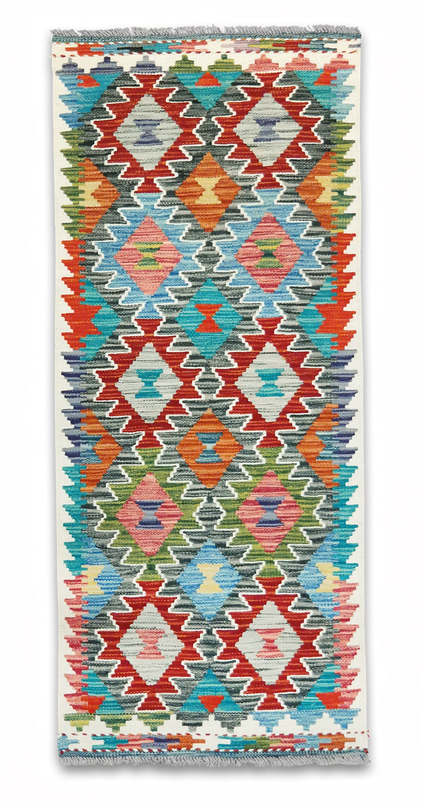 Kilim woven runner carpet 150 x 64 cm - SPM30-1988-maimana-kilim-hand-woven-wool-carpet-from-pakistan-aa