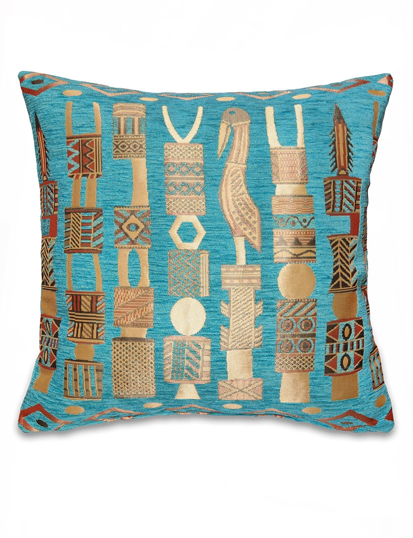 Türkizkék madár mintás díszpárna - pk-6041-B-ottoman-diszparna-huzat-torokorszagbol-a