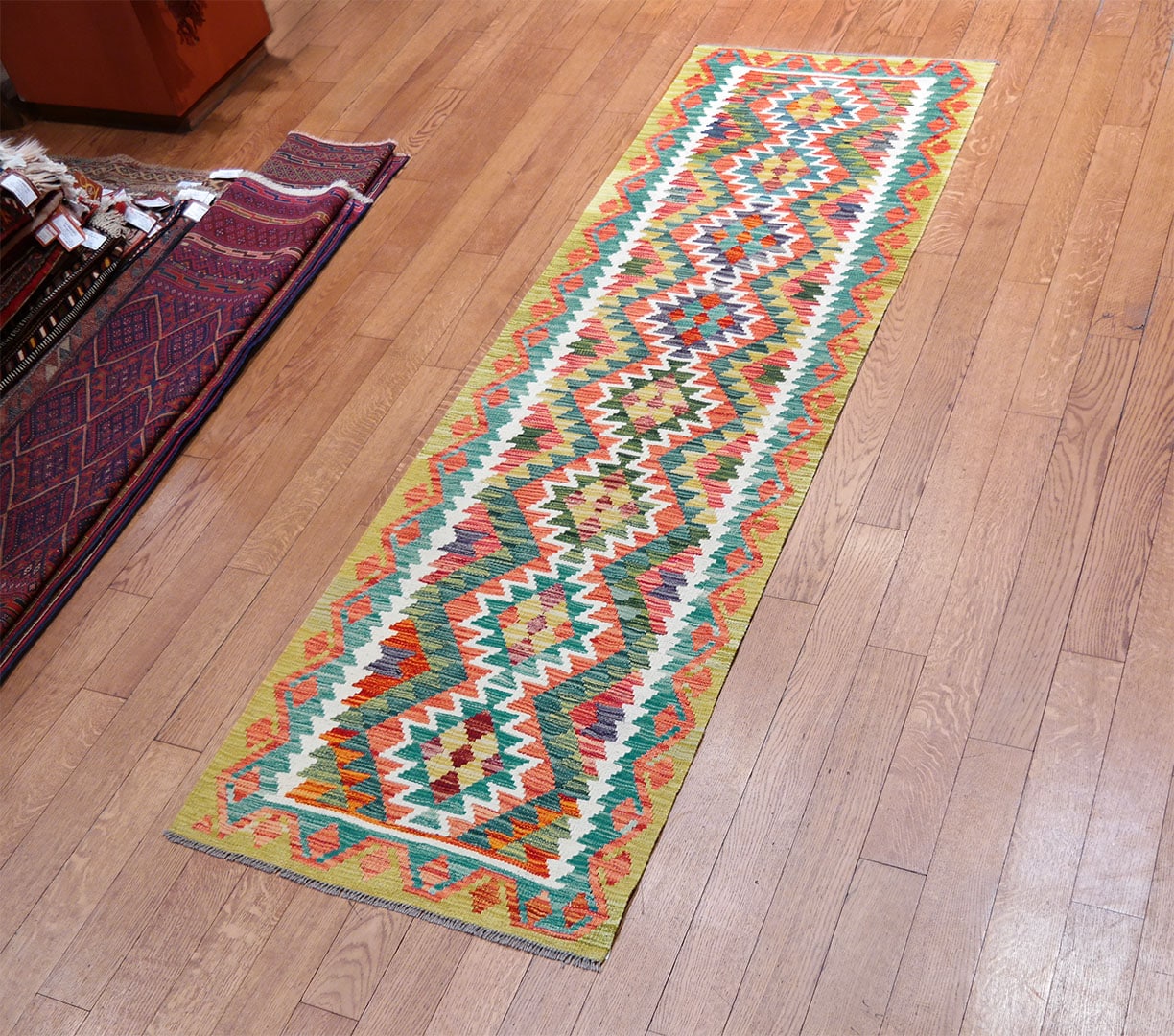 Kilim futószőnyeg 249 x 77 cm - SPM30-1934-maimana-kilim-kezi-szovesu-gyapju-futoszonyeg-pakisztanbol-c