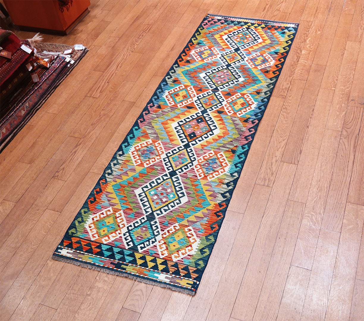 Kilim futószőnyeg 247 x 80 cm - SPM30-1941-maimana-kilim-kezi-szovesu-gyapju-futoszonyeg-pakisztanbol-c