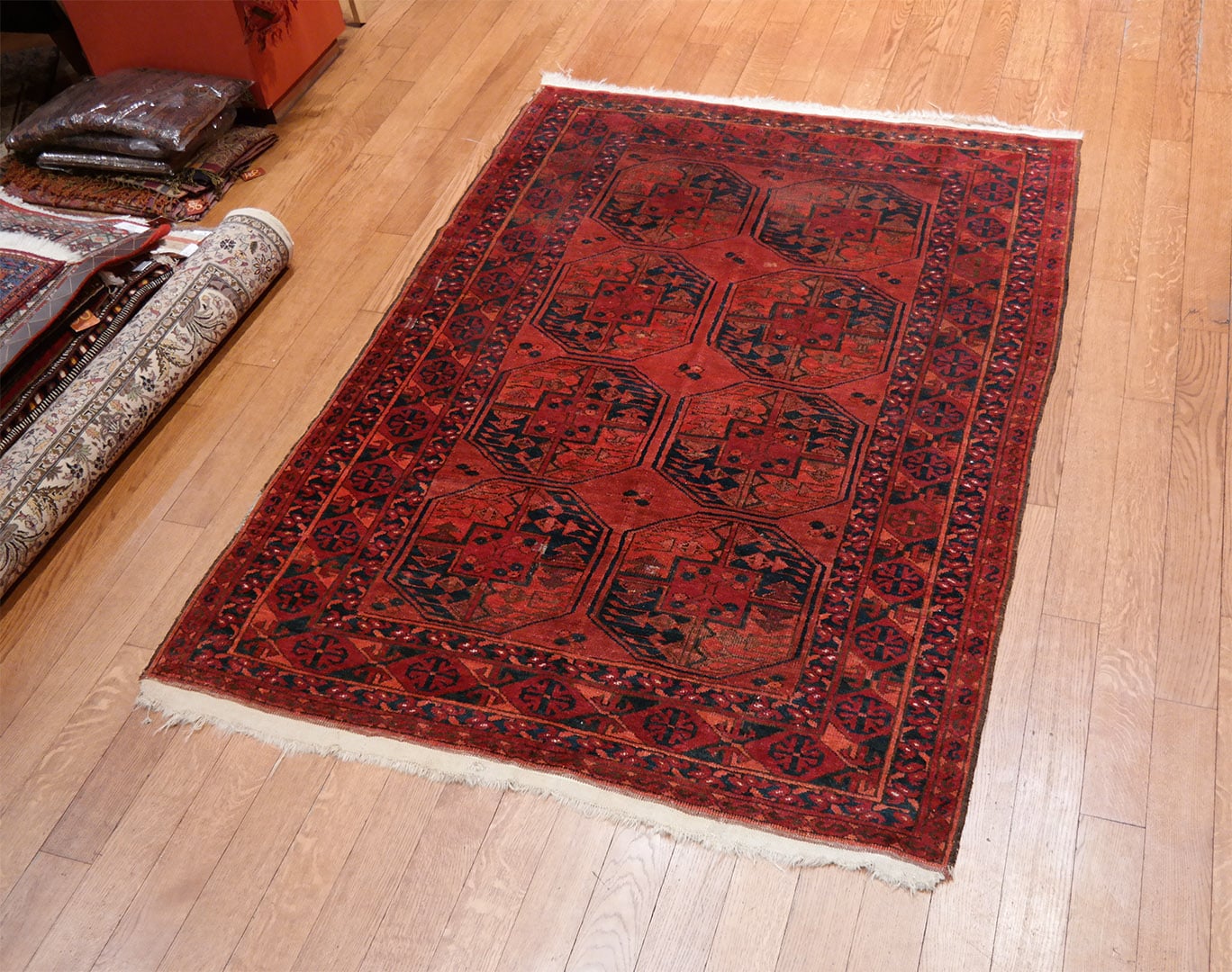 Ersari antik afgán szőnyeg 215 x 147 cm - EB-001-ersari-kezi-csomozasu-afgan-szonyeg-c