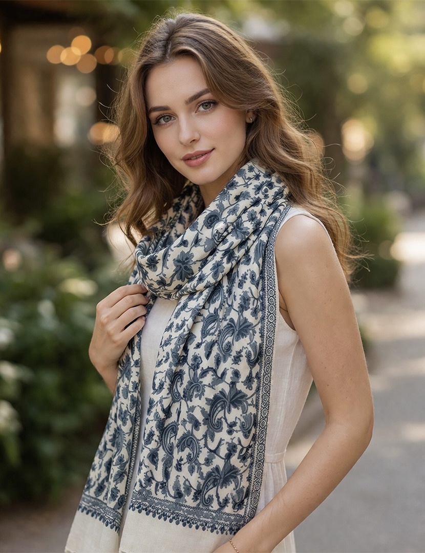 Selyem hímzett ezüst-fehér stóla