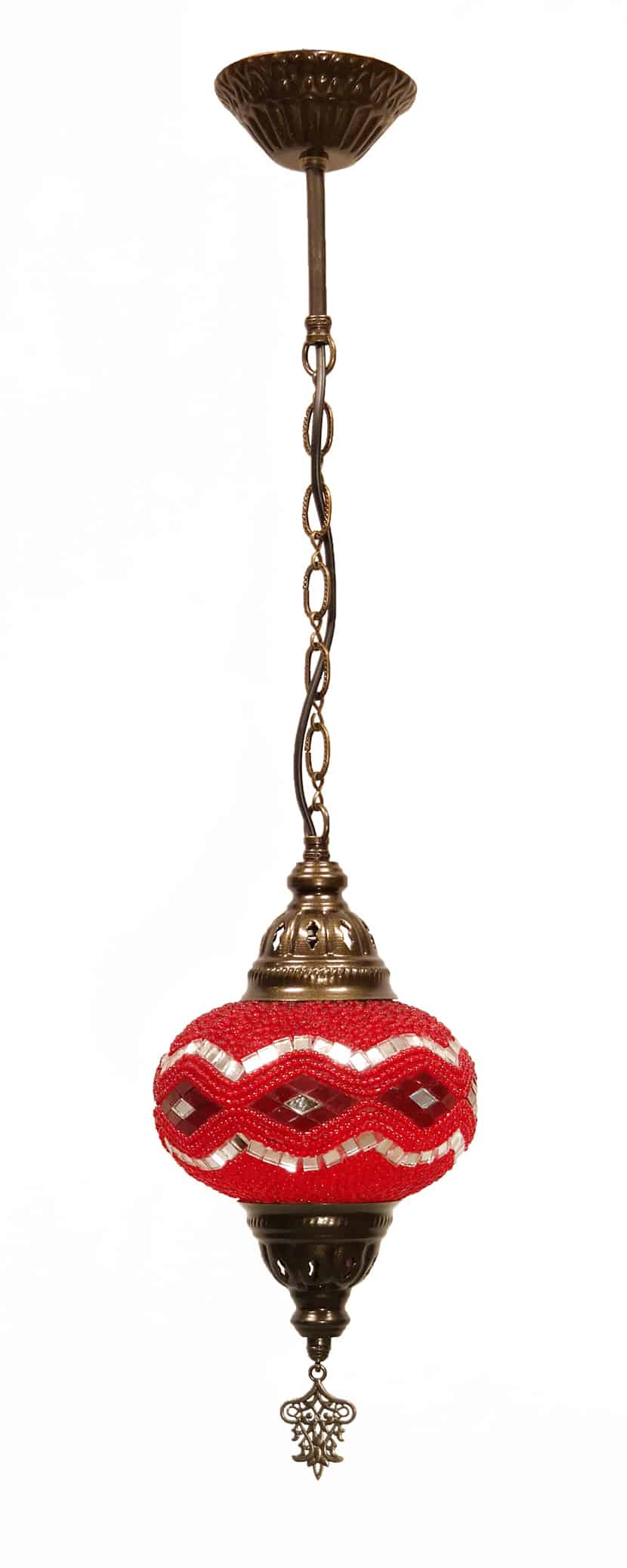 Piros török függőlámpa - HM17T-P1-mozaikuveg-fuggolampa-torokorszagbol-aa