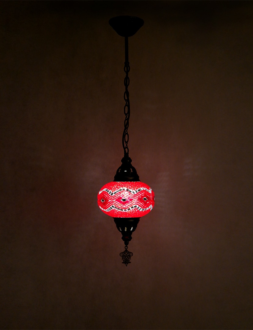 Piros török függőlámpa - HM17T-P1-mozaikuveg-fuggolampa-torokorszagbol-bbb