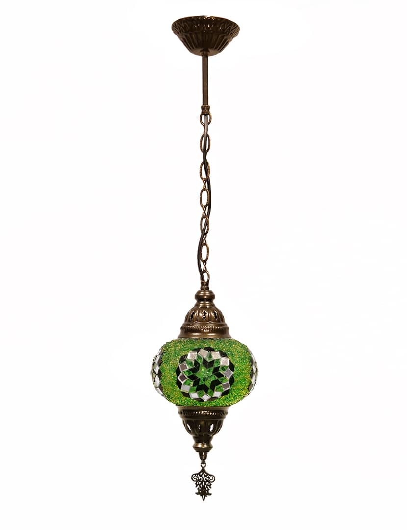Zöld török függőlámpa - HM17T-Z4-mozaikuveg-fuggolampa-torokorszagbol-a