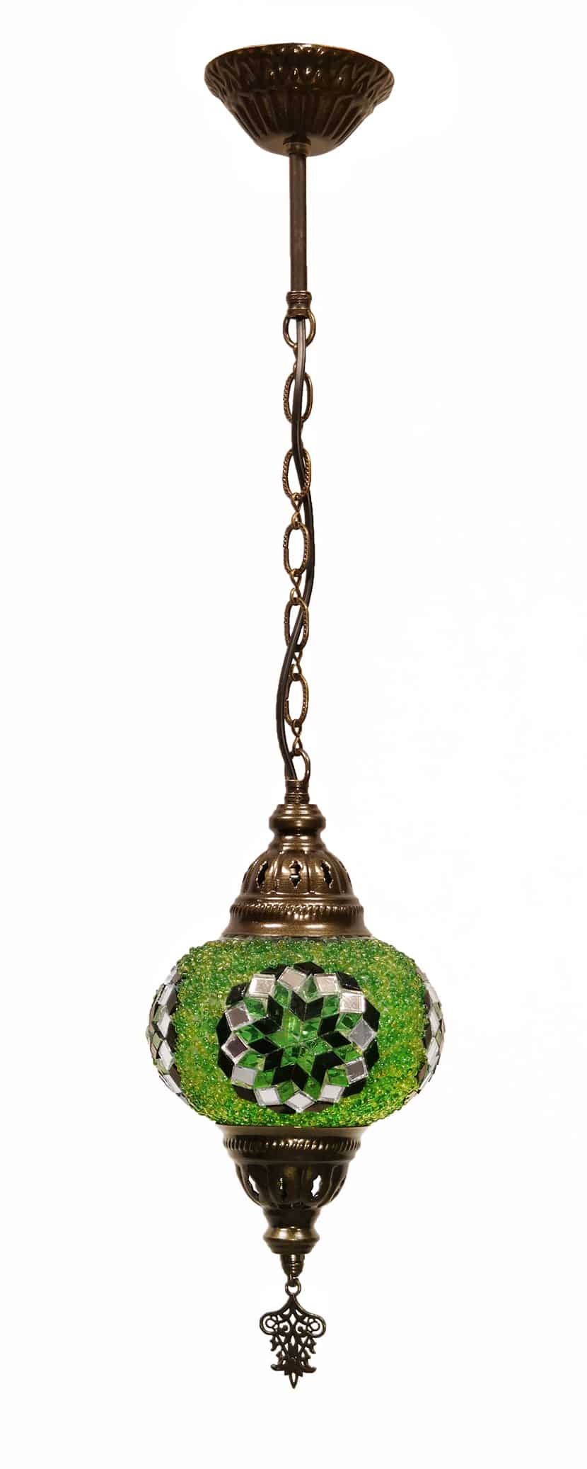 Zöld török függőlámpa - HM17T-Z4-mozaikuveg-fuggolampa-torokorszagbol-aa