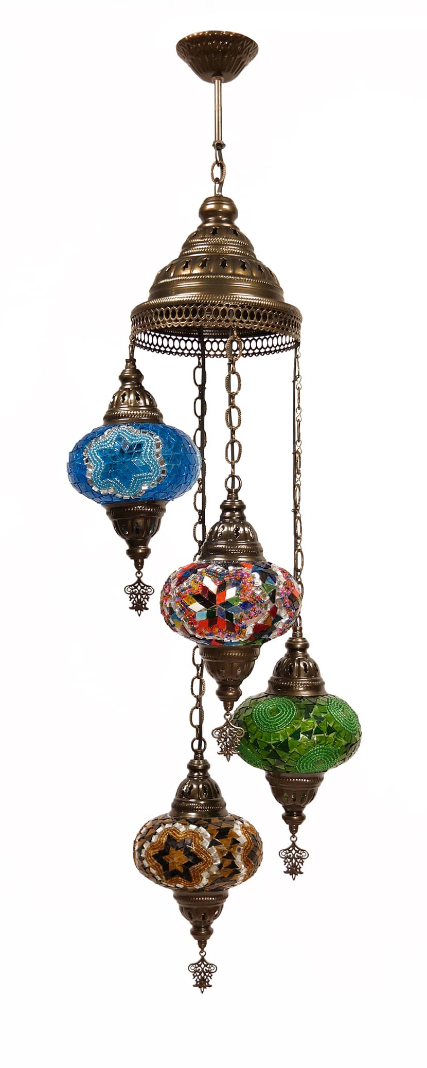 Török csillár 4 db függesztett lámpatesttel - MN2AK4H-1-mozaikuveg-fuggolampa-torokorszagbol-aa