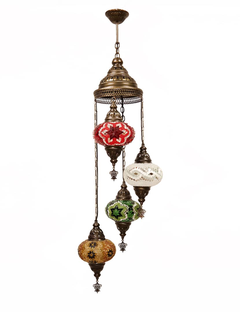 Török csillár 4 db függesztett lámpatesttel - MN2AK4H-2-mozaikuveg-fuggolampa-torokorszagbol-a