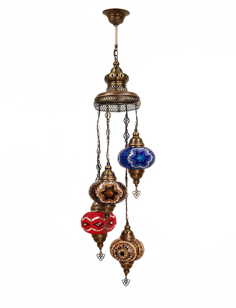 Török csillár 4 db függesztett lámpatesttel - MN2AK4H-3-mozaikuveg-fuggolampa-torokorszagbol-a