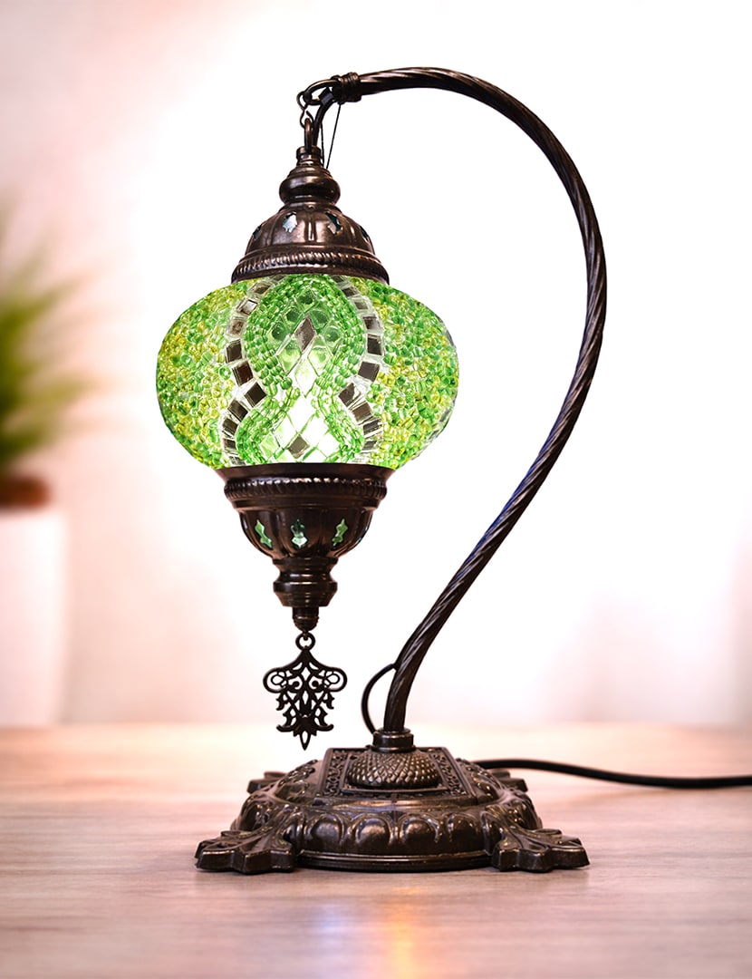 Karos zöld lámpa - TM158-Z1-karos-asztali-lampa