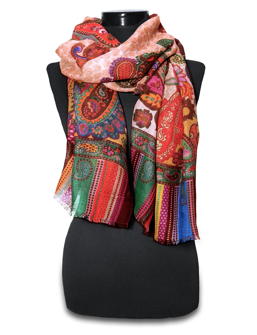 Színes gyapjú sál - TPR-139-01-noi-gyapju-sal-indiabol-a