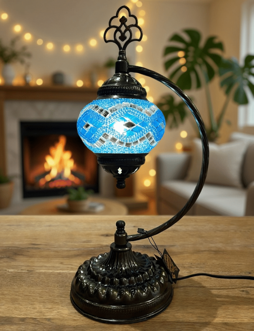 Karos türkiz kék lámpa