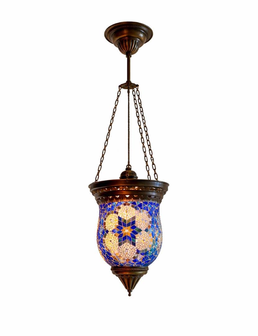 Kék török függőlámpa