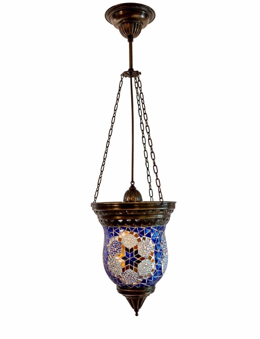Kék török függőlámpa