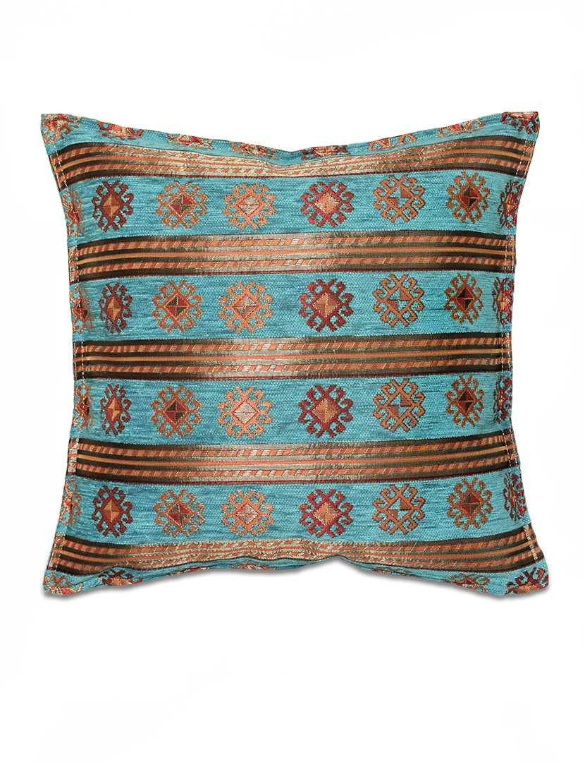 Türkizkék csíkos párna - pk-1026-B-turkiz-ottoman-diszparna-huzat