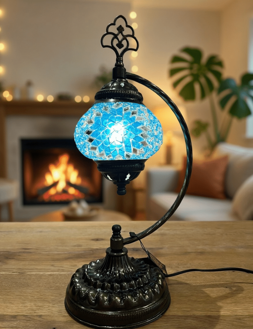 Türkiz kék karos lámpa